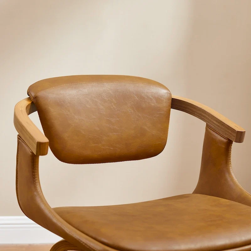 Modern Swivel Dining Chair, Upholstered Seat, 360-Degree Rotation, Mid-Century Style