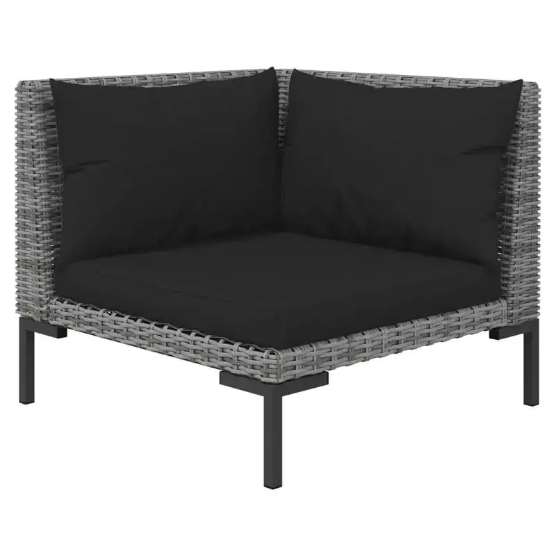 vidaXL Garden Lounge Set Dark Grey Poly Rattan Large Modular