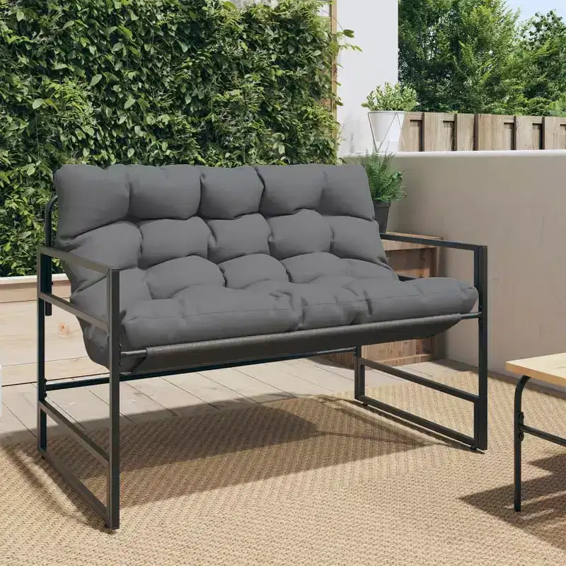 Garden Bench with Cushion in Taupe