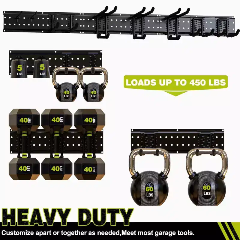 48in Garden Tool Organizer Garage Storage Rack, Black