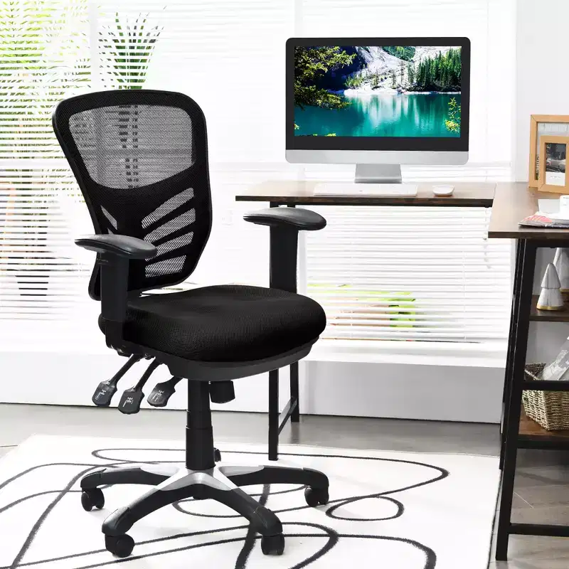Mesh Office Chair 3-Paddle Computer Desk Chair with Adjustable Seat