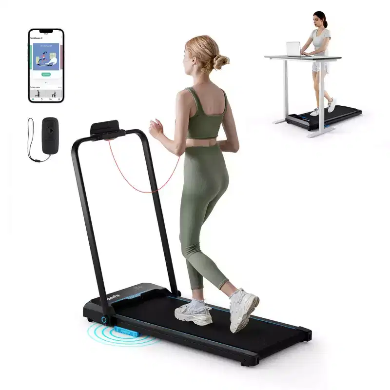 Costway 3 in 1 Folding Treadmill with Remote Control LED Display and APP for Home Red/Blue