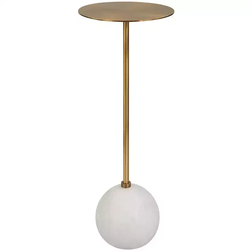 Uttermost Gimlet 8 1/2 Wide Brass Round Drink Table