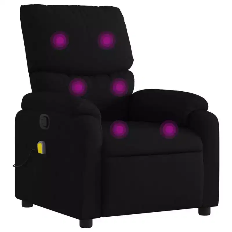 vidaXL Massage Recliner Chair Polyester, Metal, Plywood Single
