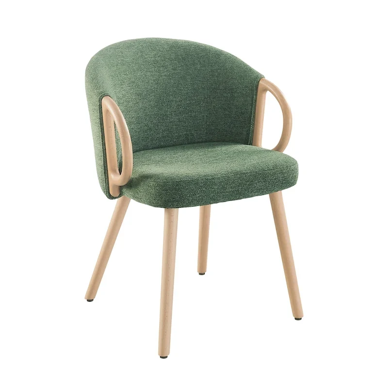 Art Leon Modern Fabric Accent Dining Wood Chair (Set of 2)
