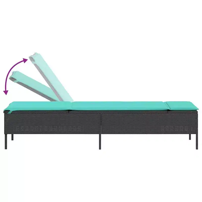 vidaXL Patio Sun Lounger PE rattan Single Multi-Position Backrest