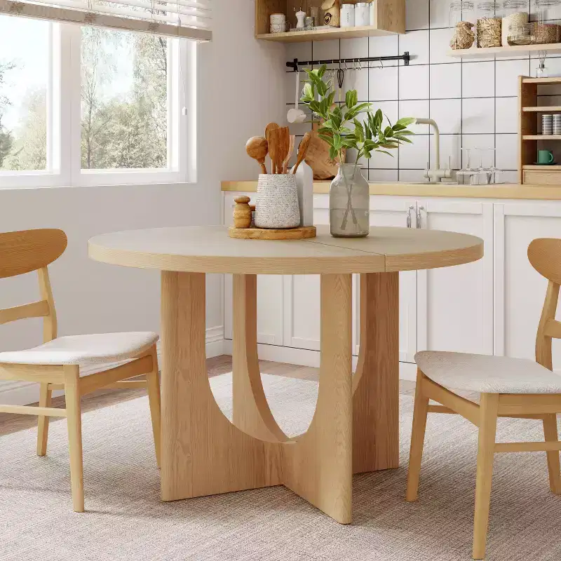 Christopher Knight Home Naomi Rustic 48" Wood Round Dining Table with Criss Cross Legs Natural