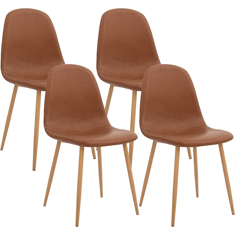 PU Cushion Seat and Metal Legs Side Chair