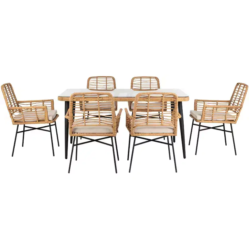 Beson 7 Piece Dining Set - Indoor/Outdoor - PAT9010 - Safavieh