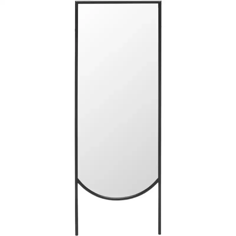 25 x 68 Inch Black Iron Leaning Floor Mirror