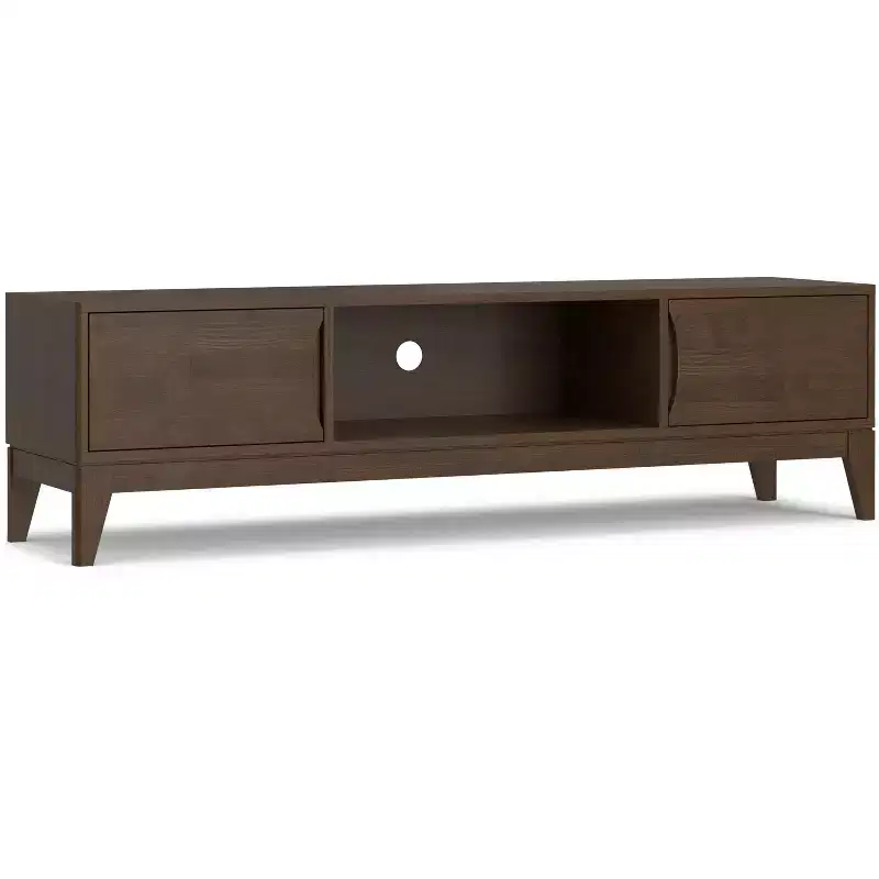Pearson 72 inch Wide Solid Wood Mid Century Modern Low TV Stand For TVs up to 80 inches