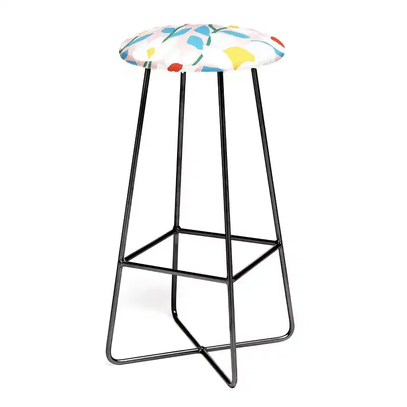 Maritza Lisa White Springs Florals Barstool - Deny Designs