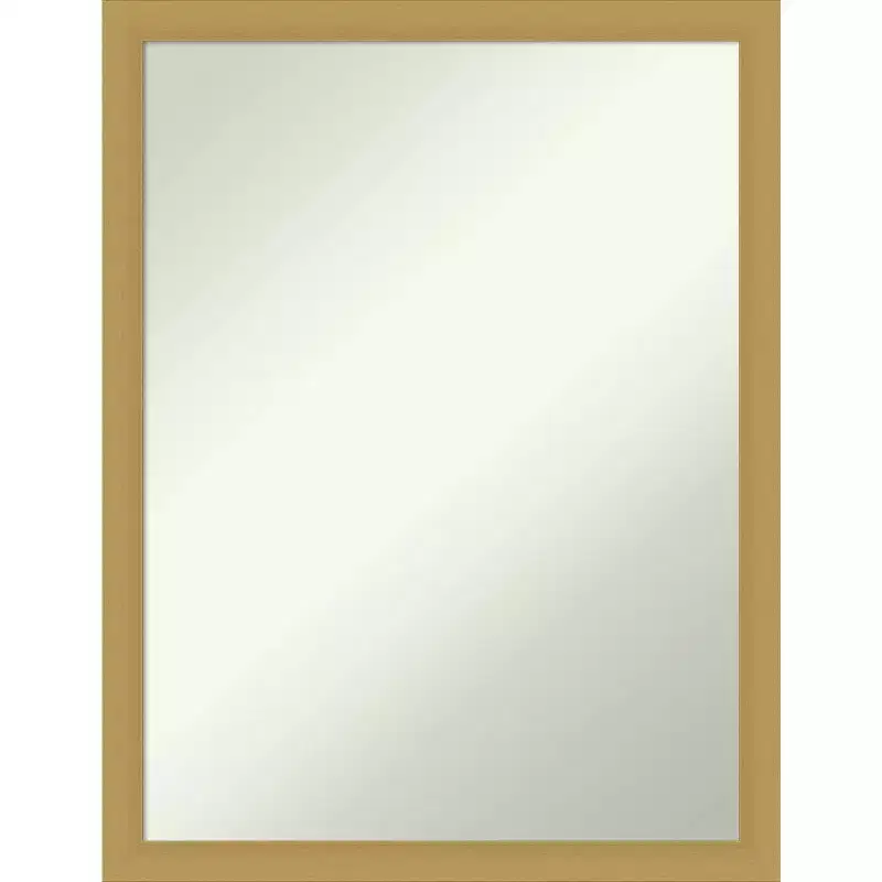 20 x 26 Non-Beveled Grace Brushed Gold Narrow Wall Mirror - Amanti Art: Modern Rectangular Vanity Mirror, Includes Mounting Hardware