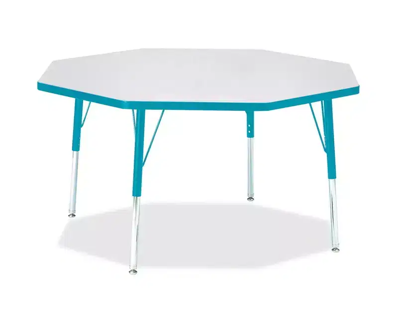 Jonti-Craft Berries Elementary Height Color Edge Octagon Table 48 x 48 in Blue