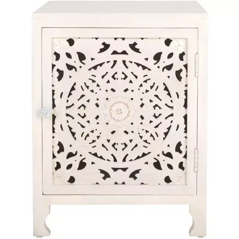 Reimu 2 Shelf 1 Door Nightstand - NST5306 - White Washed - Safavieh