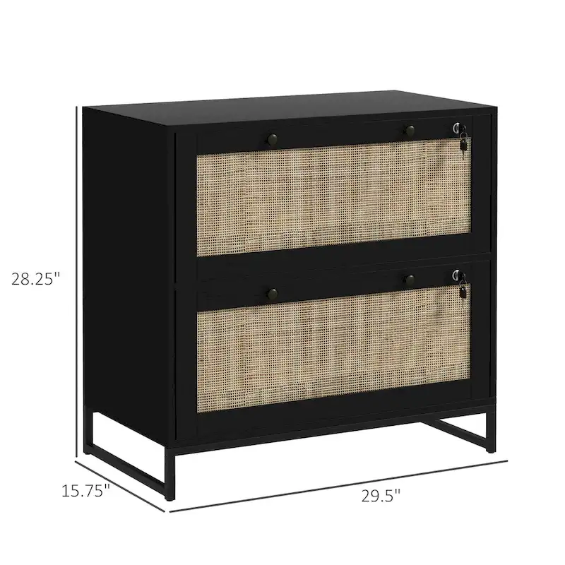 2 Drawer File Cabinet with Lock, Vertical Filing Cabinet with Keys