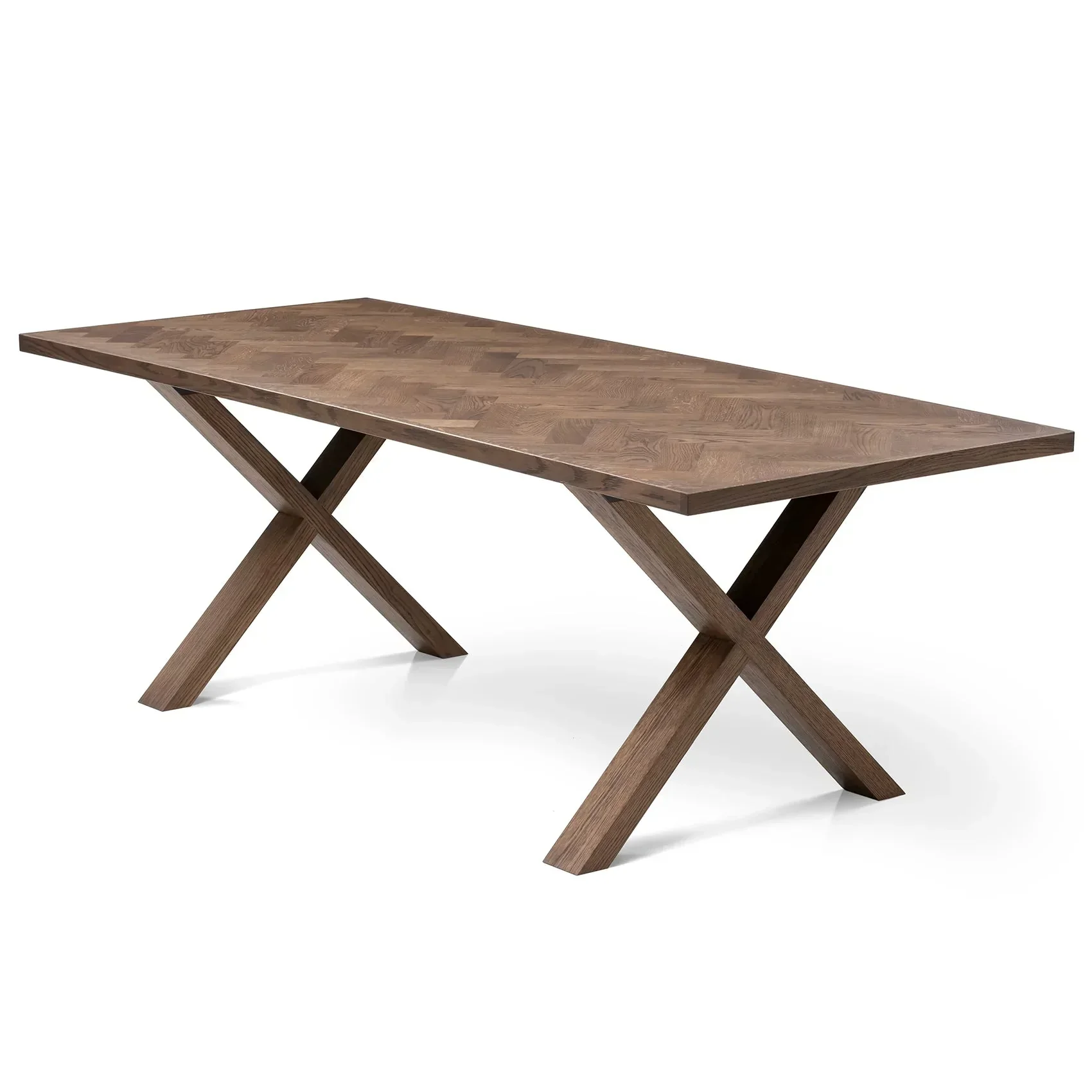 Herringbone Dining Table in Chocolate Oak - Herringbone Dining Table in Chocolate Oak made of 15mm solid oak staves assembled