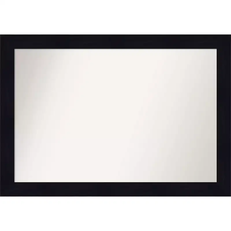 40" x 28" Non-Beveled Shiplap Navy Wood Bathroom Wall Mirror - Amanti Art: Rectangle, Includes Mounting Hardware
