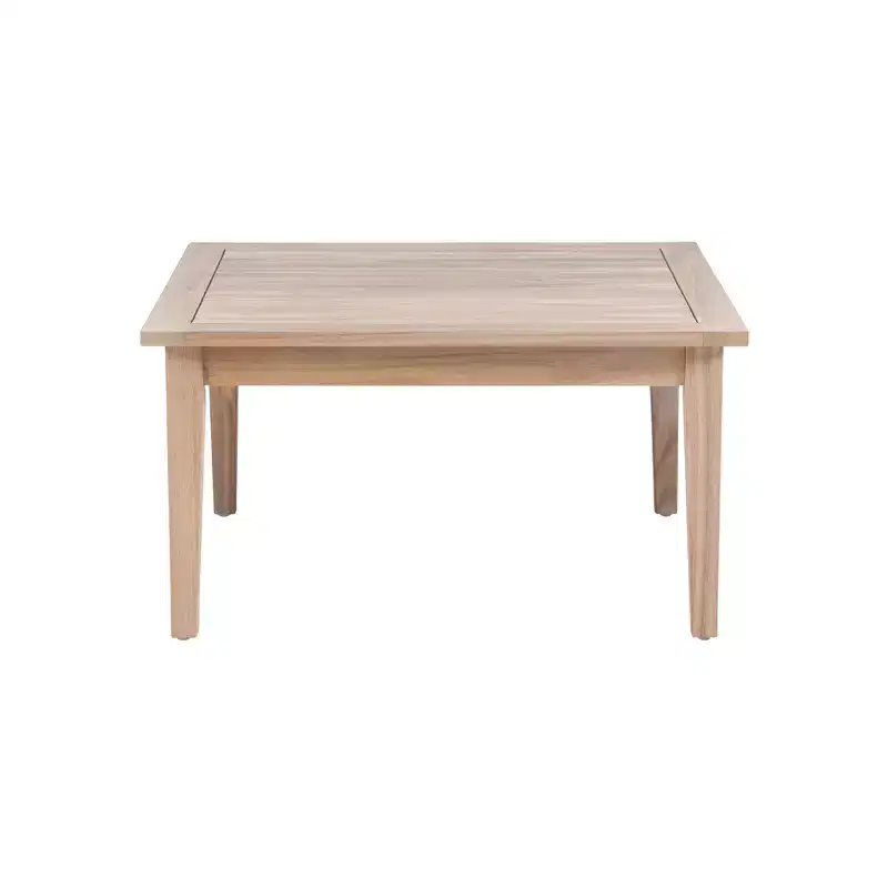 Linon 4pc Melita Acacia Sectional & Coffee Table Beige