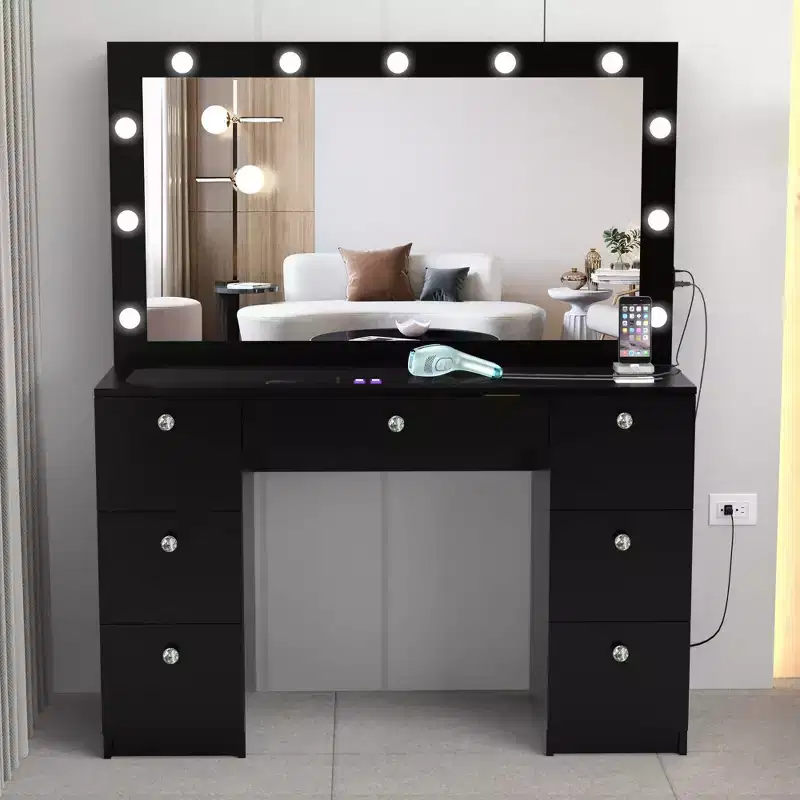 Amalthea Lighted Makeup Vanity - Boahaus