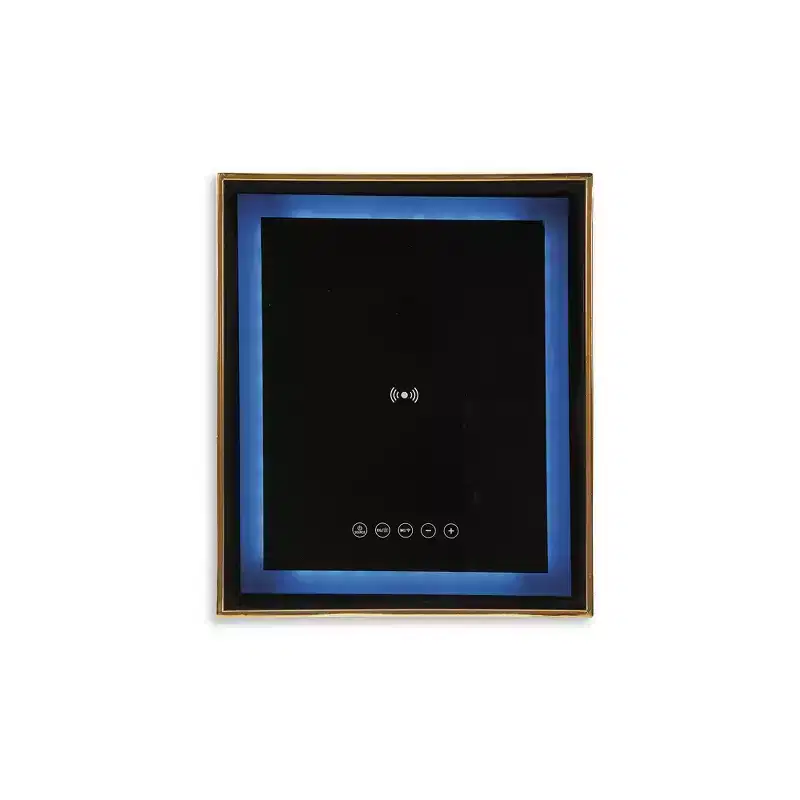 Signature Design by Ashley Rexwell Smart Accent Table with Bluetooth Speaker & Wireless Charging, Black & Gold Finish
