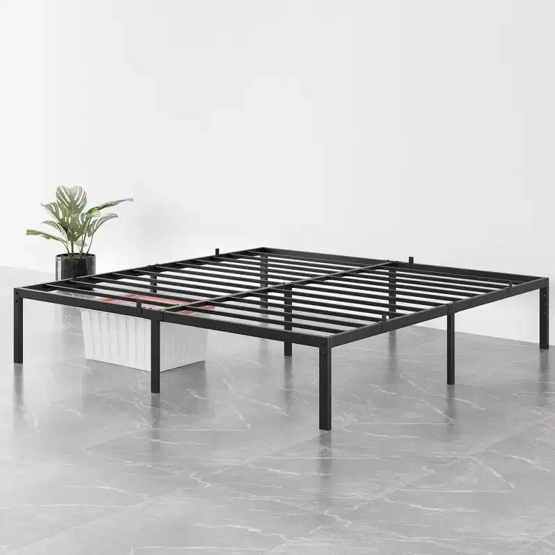 Low platform bed frame for bedroom - maximum weight capacity 800 lbs, no spring mattress required, minimalist design.