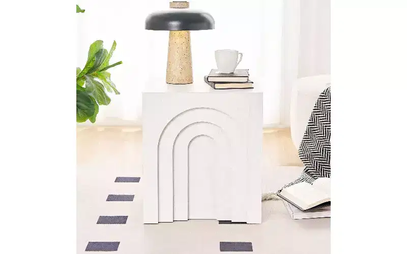 TUYOHW Modern Square Side Table, Imitation Solid Wood MDF End Table, Living Room Accent Small Coffee Table, Bedroom Nightstand