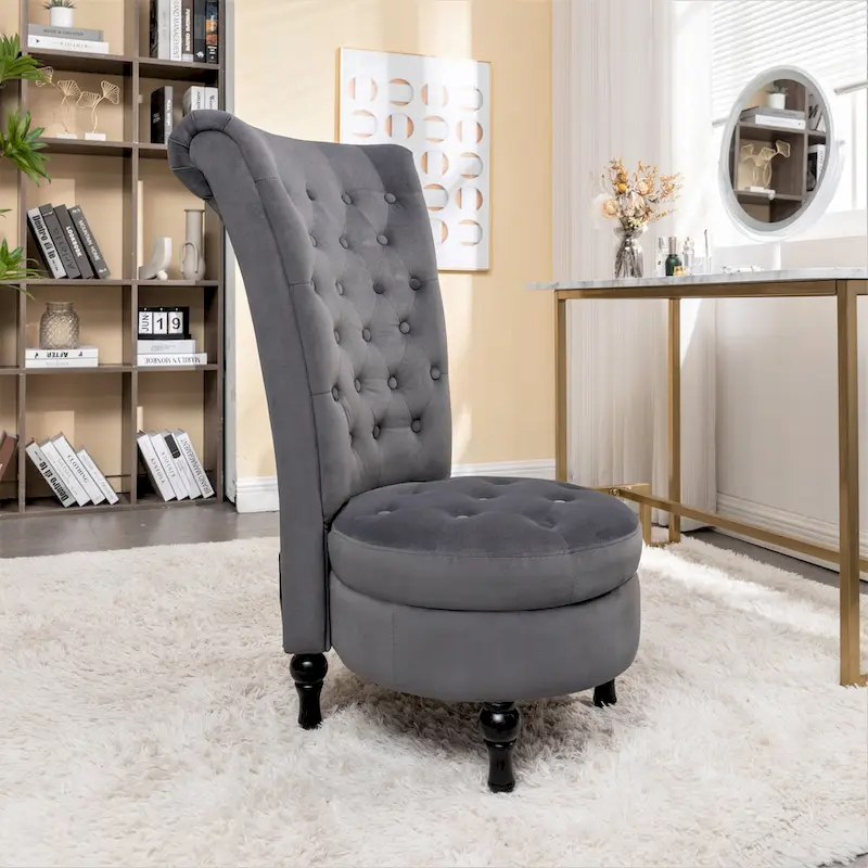 Gosser 20 Wide Velvet High Back Vanity Chair