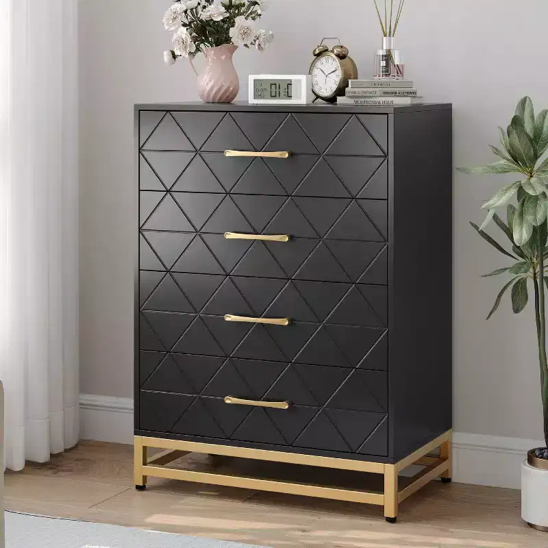 Modern 4 Drawer Dresser for Closet Hallway, Living Room