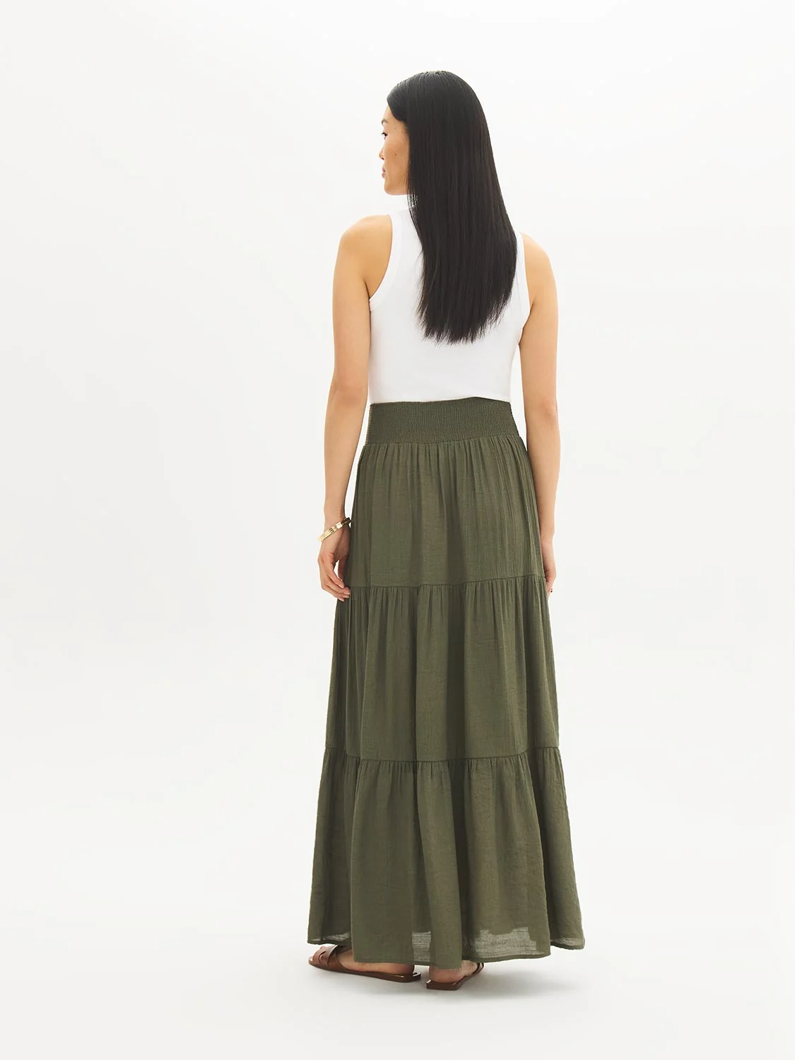 Tiered Smocked Maxi Skirt
