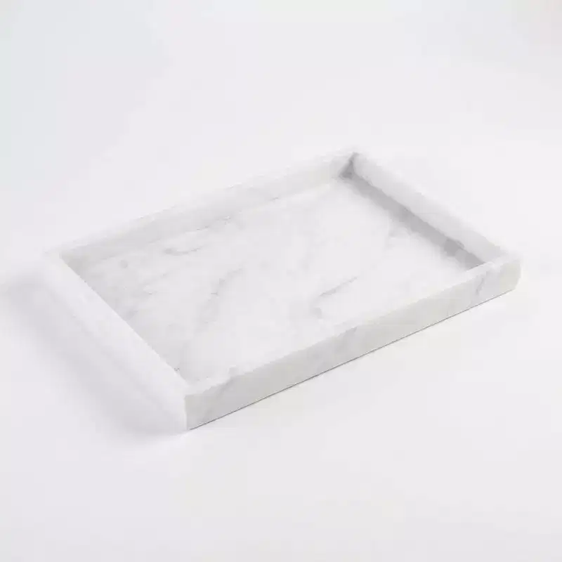 Natural Marble Jewelry Tray Organizer, Genuine Stone, Vanity Bathroom Decor, Gift