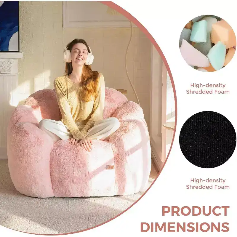Bean Bag Chair for Adult bean bag sofa with pull ring can be easily moved without installation Suitable for various environments