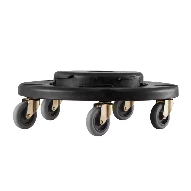 Trash Can Dolly - Fits 20, 32, 44, 55 Gallon Bins, 500 lbs Capacity, 4 Lockable Wheels, Black