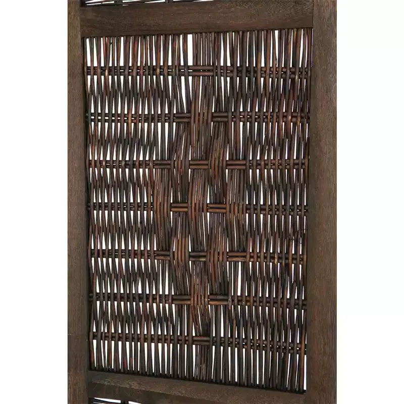 Legacy Decor Screen Room Divider Wicker and Wood Diamond Design