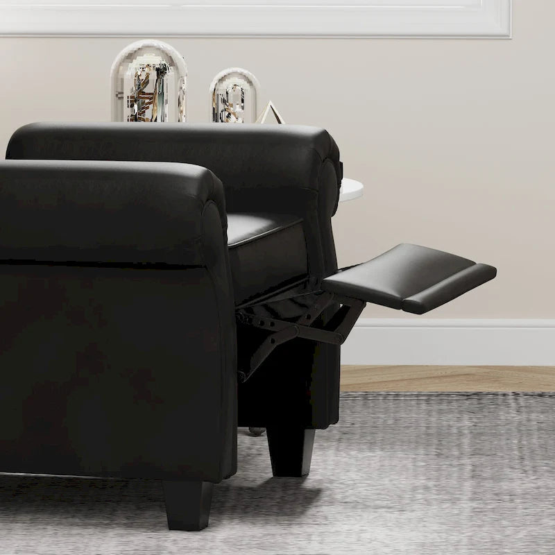 Black Adjustable Tufted Arm Chair with Sturdy Legs