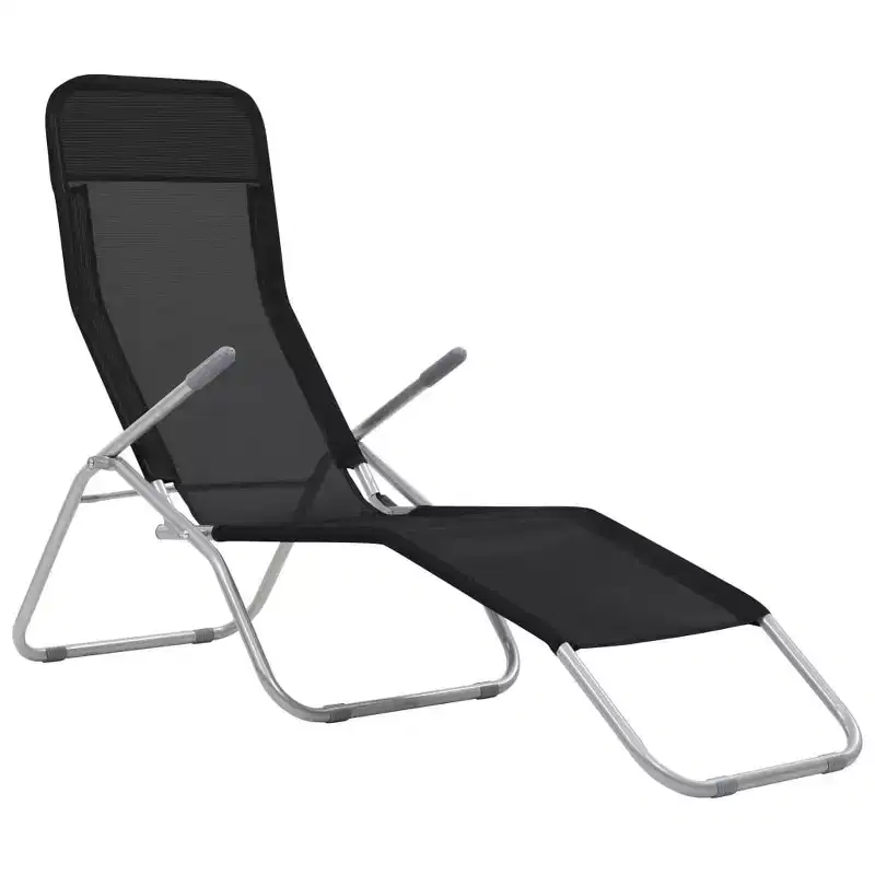 vidaXL Sun Lounger Set of 2 Powder-coated steel, Textilene Standard