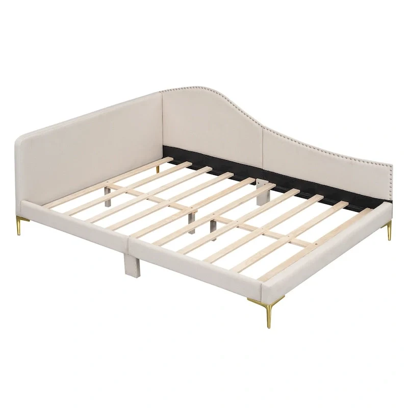 Upholstered Daybed with Guardrail and Headboard
