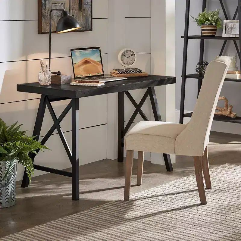 Newsome Rustic X-Base Desk - Black - iNSPIRE Q