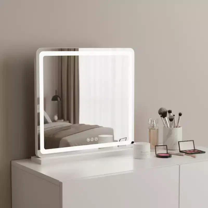 22 Lighted Freestanding Frameless Makeup Shaving Tabletop Mirror