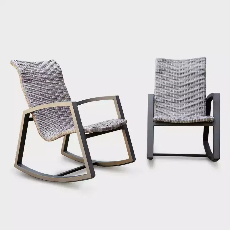 Leisure Made 2pc Marion Wicker Rocking Chairs