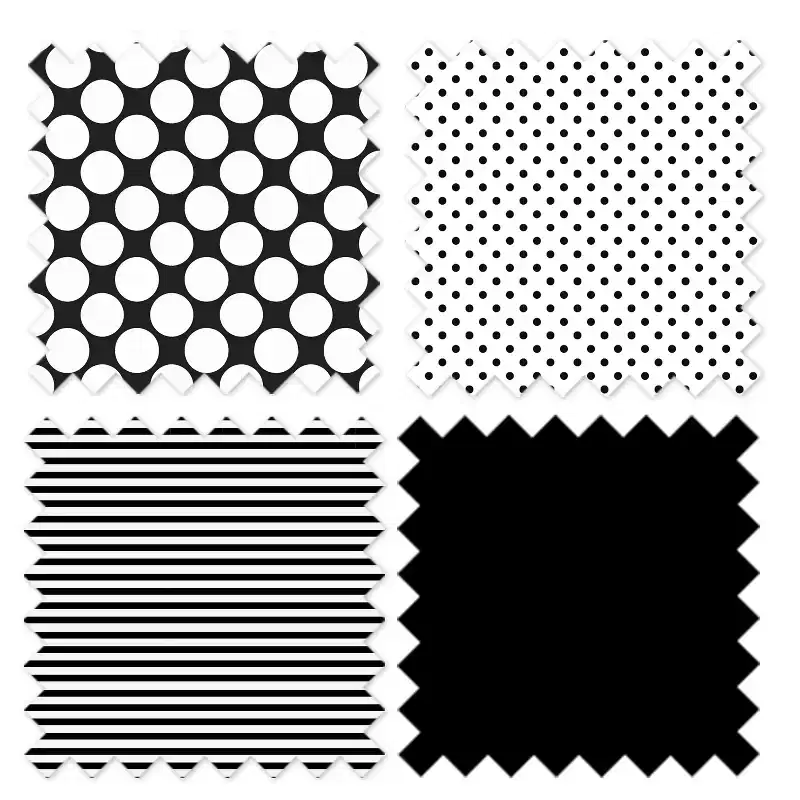 Dots/Pin Stripes Black/White Laundry Hamper with Wooden Frame