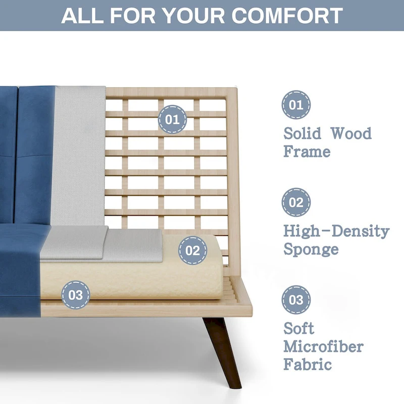 Futzca Futon Couch Sofa Bed, Small Sleeper Sofa Chair Loveseat