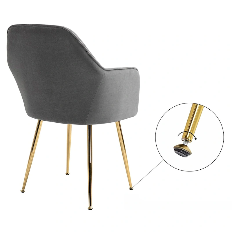 AVAWING Upholstered Velvet Dining Chairs Accent Arm Chairs Set of 4