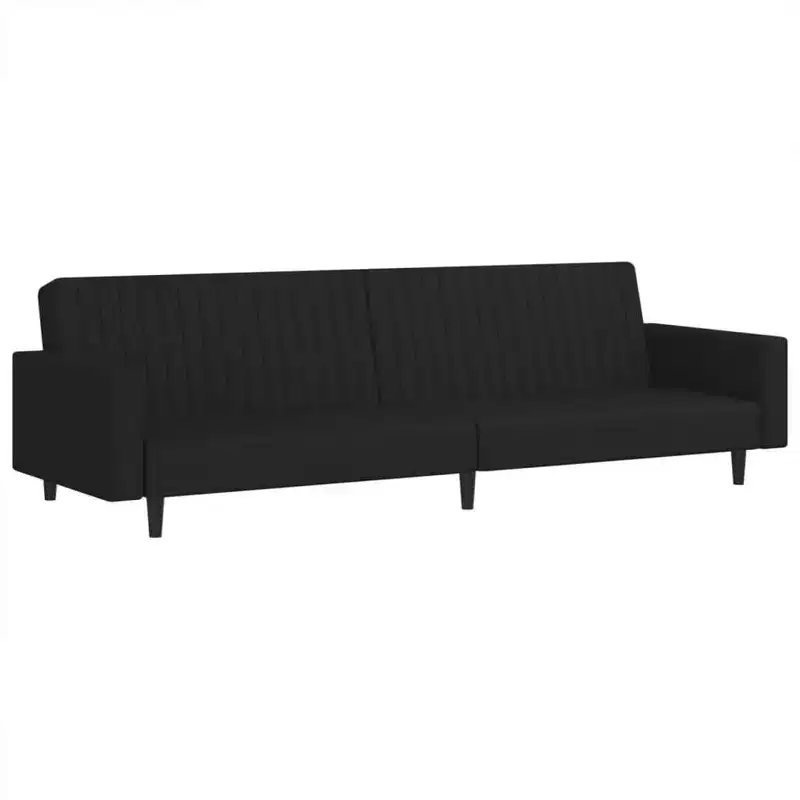 Dark Gray Velvet 2-Seat Convertible Sofa Bed