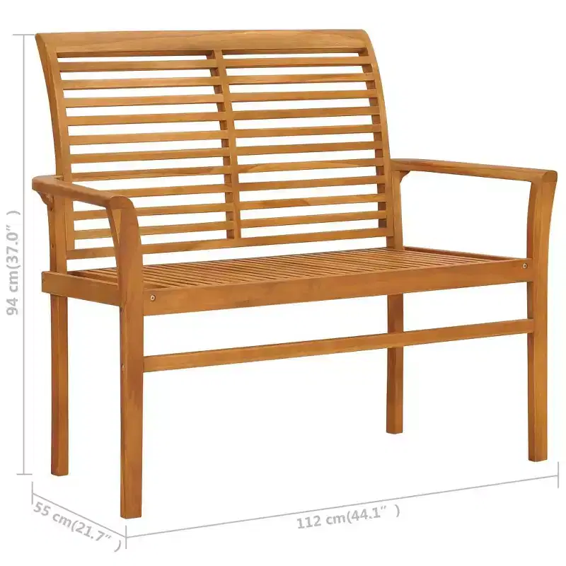 vidaXL Garden Bench Light blue (cushion), Natural teak (wood)