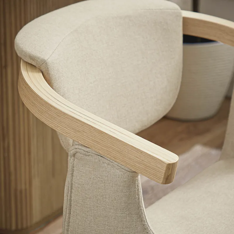 Modern Swivel Dining Chair, Upholstered Seat, 360-Degree Rotation, Mid-Century Style