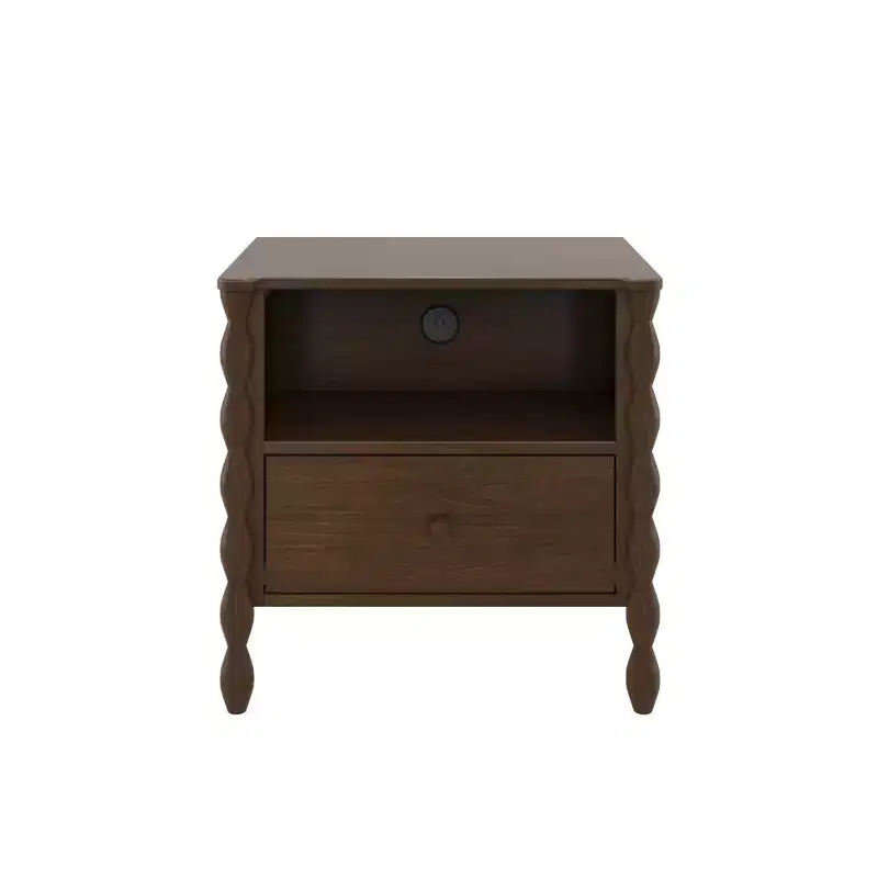 Jenny Lind Cubby Nightstand with 1 Drawer & Electrical Outlet