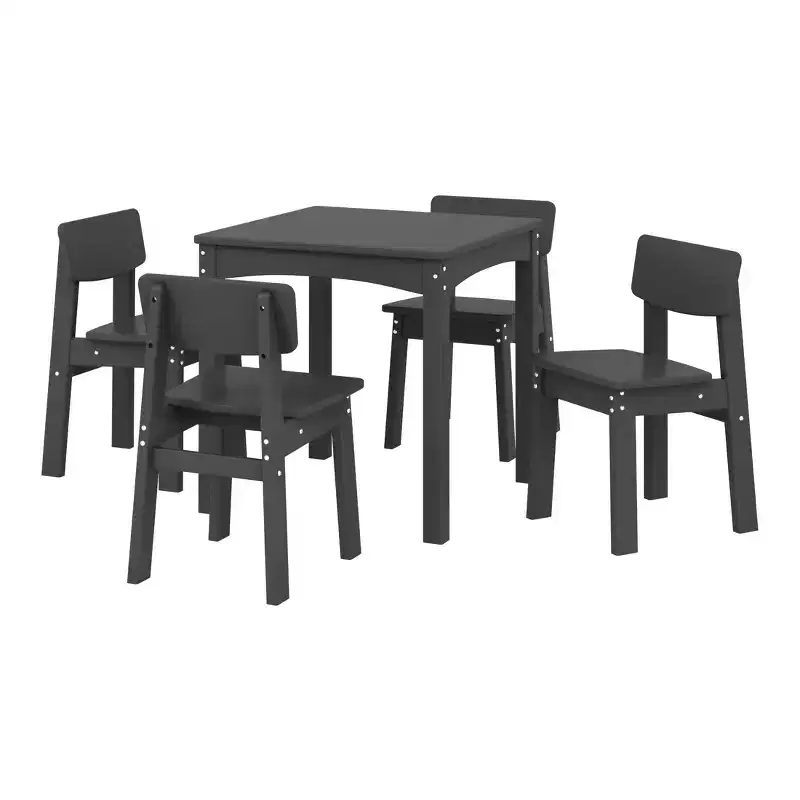 WestinTrends Treehouse Kids 5-Piece Modern HDPE Dining Table and Chairs Set