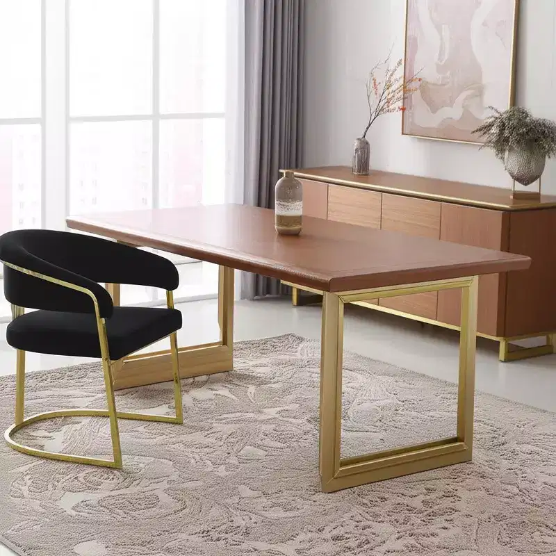 HomeRoots Black and Gold Upholstered Velvet Partially Open Back Dining Side Chair