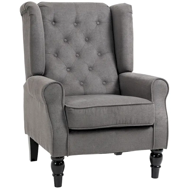 HOMCOM Copper Grove Guanta Tufted Wood Leg Accent Chair
